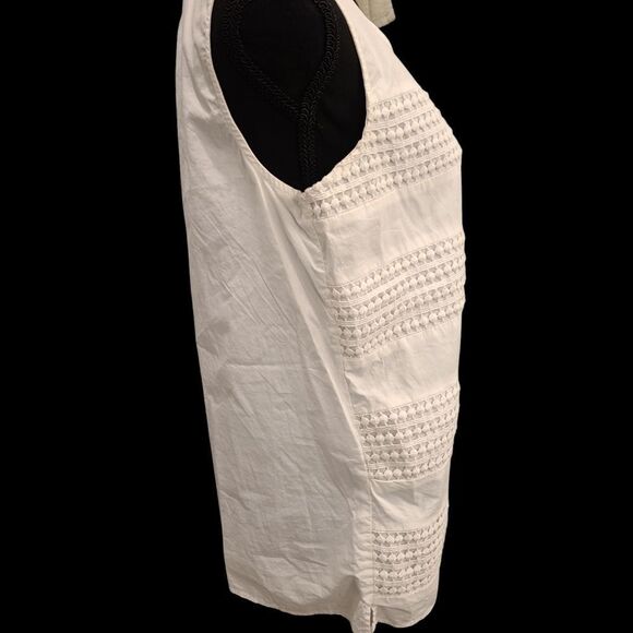 Tommy Hilfiger sz M 100% cotton tunic top with crocheted front - Picture 3 of 12